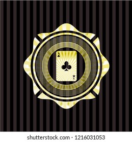 ace of clover icon inside shiny emblem
