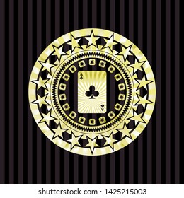 ace of clover icon inside shiny emblem