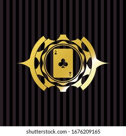 ace of clover icon inside shiny emblem
