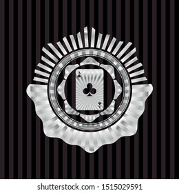 ace of clover icon inside silvery badge
