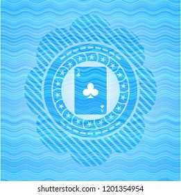 ace of clover icon inside water concept badge background.