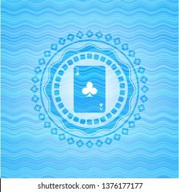 ace of clover icon inside water wavec oncept emblem.