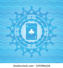 ace of clover icon inside water representation badge.