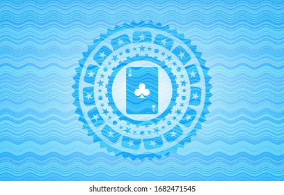 as de icono de trébol dentro del emblema del concepto de agua.