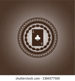 ace of clover icon inside wood signboards