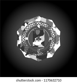 ace of clover icon on grey camo texture