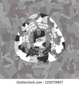ace of clover icon on grey camo pattern