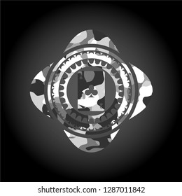 ace of clover icon on grey camo texture