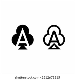 El diseño del logotipo del trébol del as es único con la letra A.