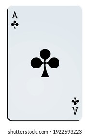 As de trébol sobre fondo blanco 