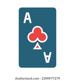 Ace Of Clover Vector Glyph Two Color Icon For Personal And Commercial Use.
