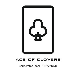 Ace of clovers icon signs