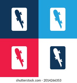 Ace Of Clubs blue and red four color minimal icon set