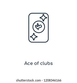 Ace of clubs concept line icon. Linear Ace of clubs concept outline symbol design. This simple element illustration can be used for web and mobile UI/UX.