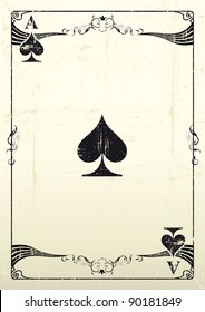 Ace Of Clubs grunge background. An Ace Of Clubs with a texture.