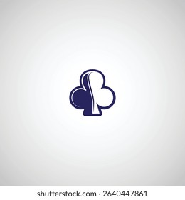 Ace of Clubs icon flat vector design
