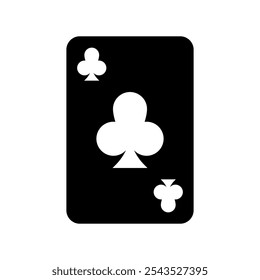 Ace Of Clubs Icon Vector Symbol Design Illustration