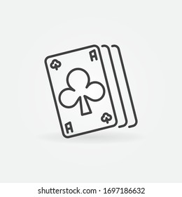 Ace of Clubs linear icon. Vector Poker concept symbol in thin line style
