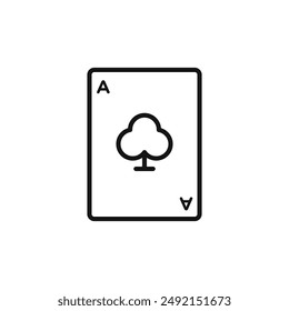 Ace of Clubs logo sign vector outline