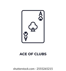 ace of clubs outline icon. Linear vector from entertainment concept. Thin line ace of clubs icon isolated on white background