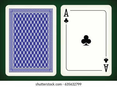Ace of clubs - playing cards vector illustration