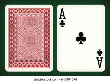 Ace of clubs - playing cards vector illustration