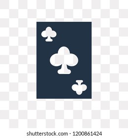 Ace of clubs vector icon isolated on transparent background, Ace of clubs transparency concept can be used web and mobile