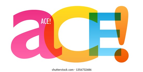 ACE! colorful typography banner