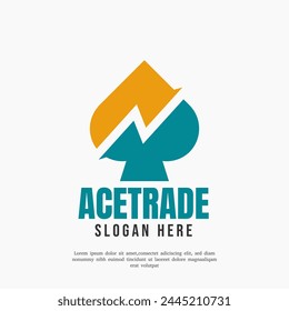 ace combination logo and trading chart. It is suitable for use as a trading logo.