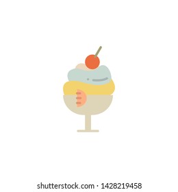  Ace cream in flat style isolated on a white background