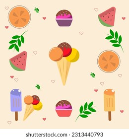ace cream vector with backround