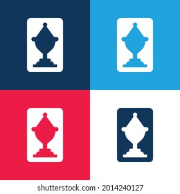 Ace Of Cups blue and red four color minimal icon set