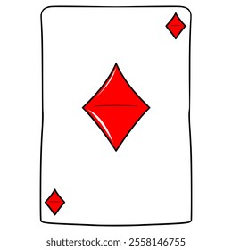 ace of diamond card illustration hand drawn isolated vector