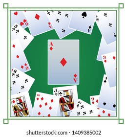 ace of diamonds card icon cartoon deck of cards on frame vector illustration graphic design