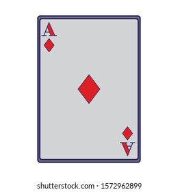 ace of diamonds card icon over white background, vector illustration