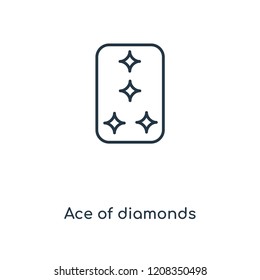 Ace of diamonds concept line icon. Linear Ace of diamonds concept outline symbol design. This simple element illustration can be used for web and mobile UI/UX.