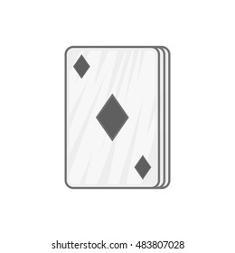 Ace of diamonds icon in black monochrome style on a white background vector illustration