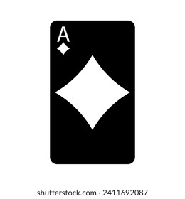 Ace of diamonds line icon. Cards, game, excitement, bluff, money, joker, ace, casino, loss, winning, luck, dealer. Vector icon for business and advertising