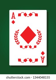 Ace of diamonds, playing card