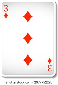 Ace of Diamonds Playing Card Isolated illustration