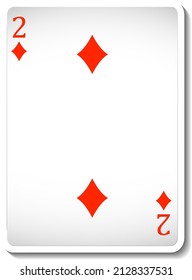 Ilustración aislada del As de Diamantes Jugando con tarjeta