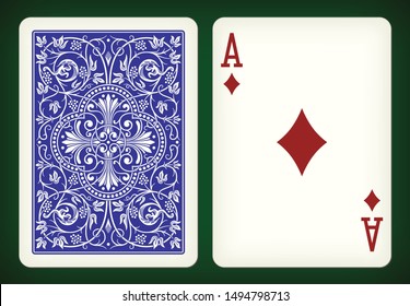 Ace of diamonds - playing cards vector illustration