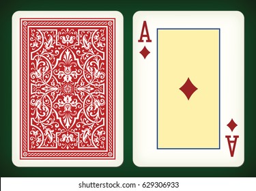 Ace of diamonds - playing cards vector illustration