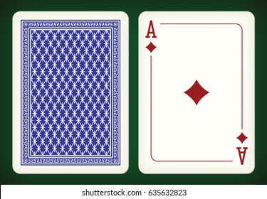 Ace of diamonds - playing cards vector illustration