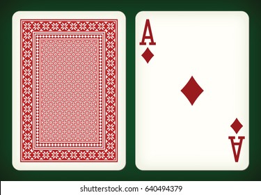 As de diamantes - ilustración vectorial de cartas de juego