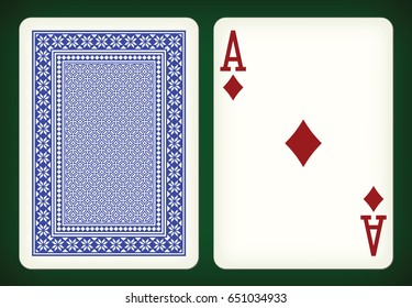 Ace of diamonds - playing cards vector illustration