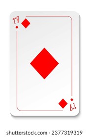 Ace of Diamonds. Strict simple playing card design. Vector illustration isolated on white background