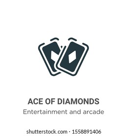 Ace of diamonds vector icon on white background. Flat vector ace of diamonds icon symbol sign from modern entertainment collection for mobile concept and web apps design.