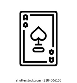 ace game line icon vector. ace game sign. isolated contour symbol black illustration