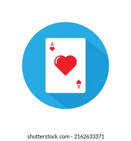 Ace heart card icon vector consept. EPS 10.